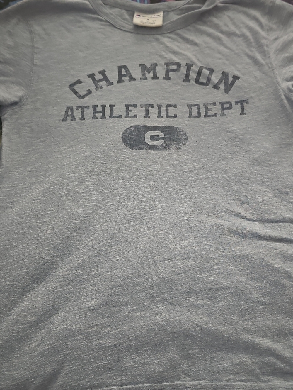 Champion Light Gray Athletic Dept Graphic Crew Neck T-Shirt